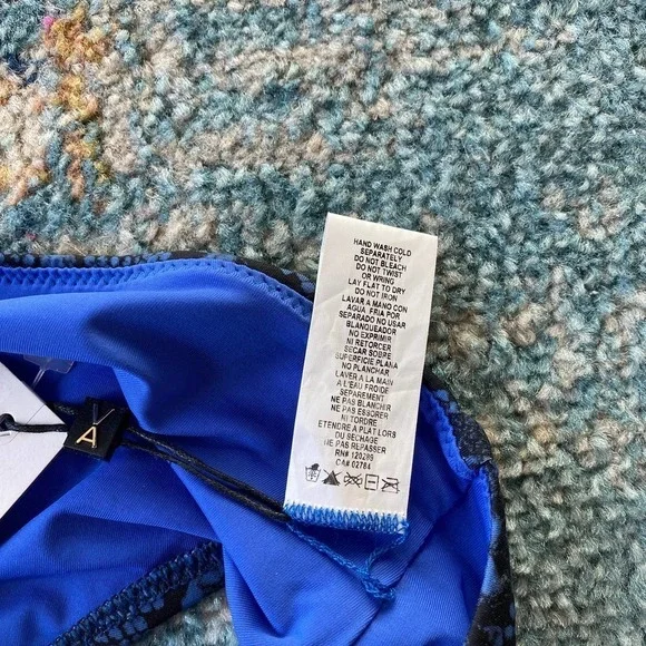 NWT Vitamin A EcoLux Barcelona High Waist Bikini Bottom Blue Snakeskin Printed - Picture 5 of 7